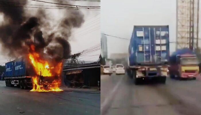 Detik – Detik Warga Kejar Truk Kontainer Tabrak Lari dan Seret Pengendara Motor